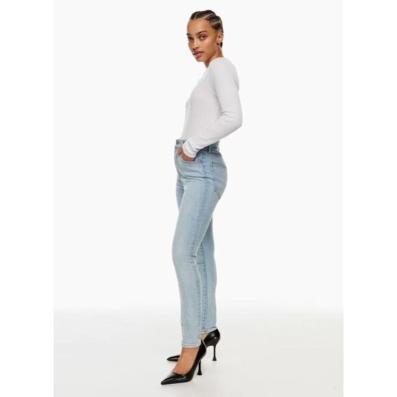 Denim Forum Indigo The Lola High Rise Skinny  High-waisted skinny jeans 27x28 - Picture 13 of 16